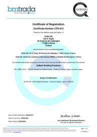 BM TRADA Q MARK REGISTRATION SCHEDULE BOOST'R HYBRID